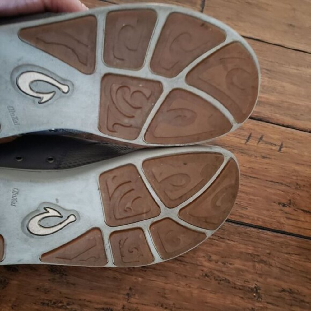 Olukai Nohea Moku Mens Boat Shoes Gray Grey Pre-Owned Size 8 - Picture 15 of 16
